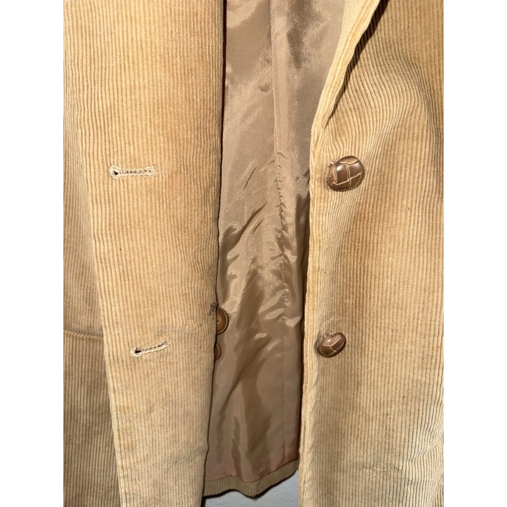 VTG The Fashion Place Size 42W- 10/12 Tan Corduroy Blazer Jacket Sears Womens - Picture 2 of 13